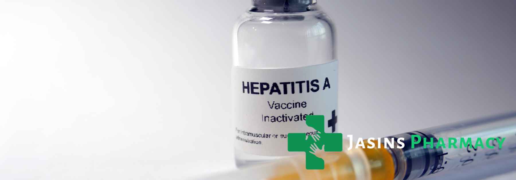 hepatitis a vaccine on grey background
