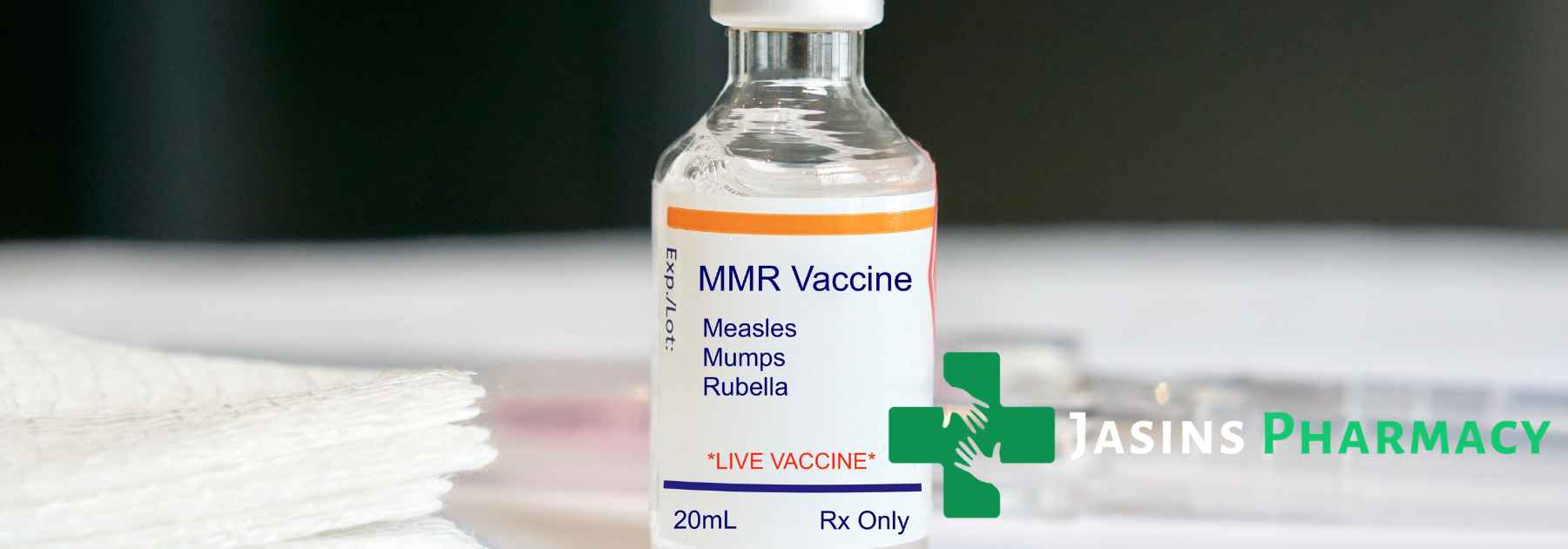 close-up of MMR vaccine